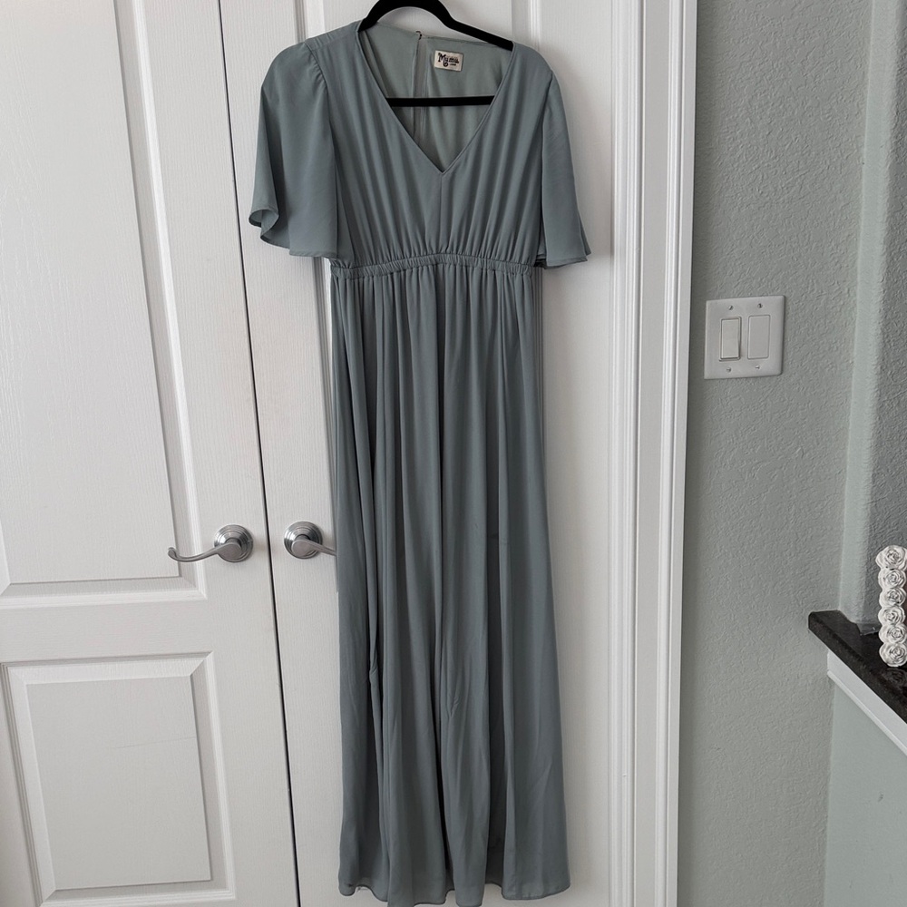 Show Me Your MuMu Silver Sage Maxi Dress